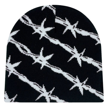Barbed Wire Pattern Knit Beanie